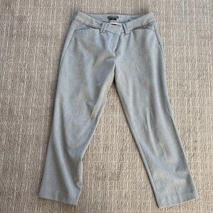 Express Light Gray Straight-Leg Dress Crop Pants